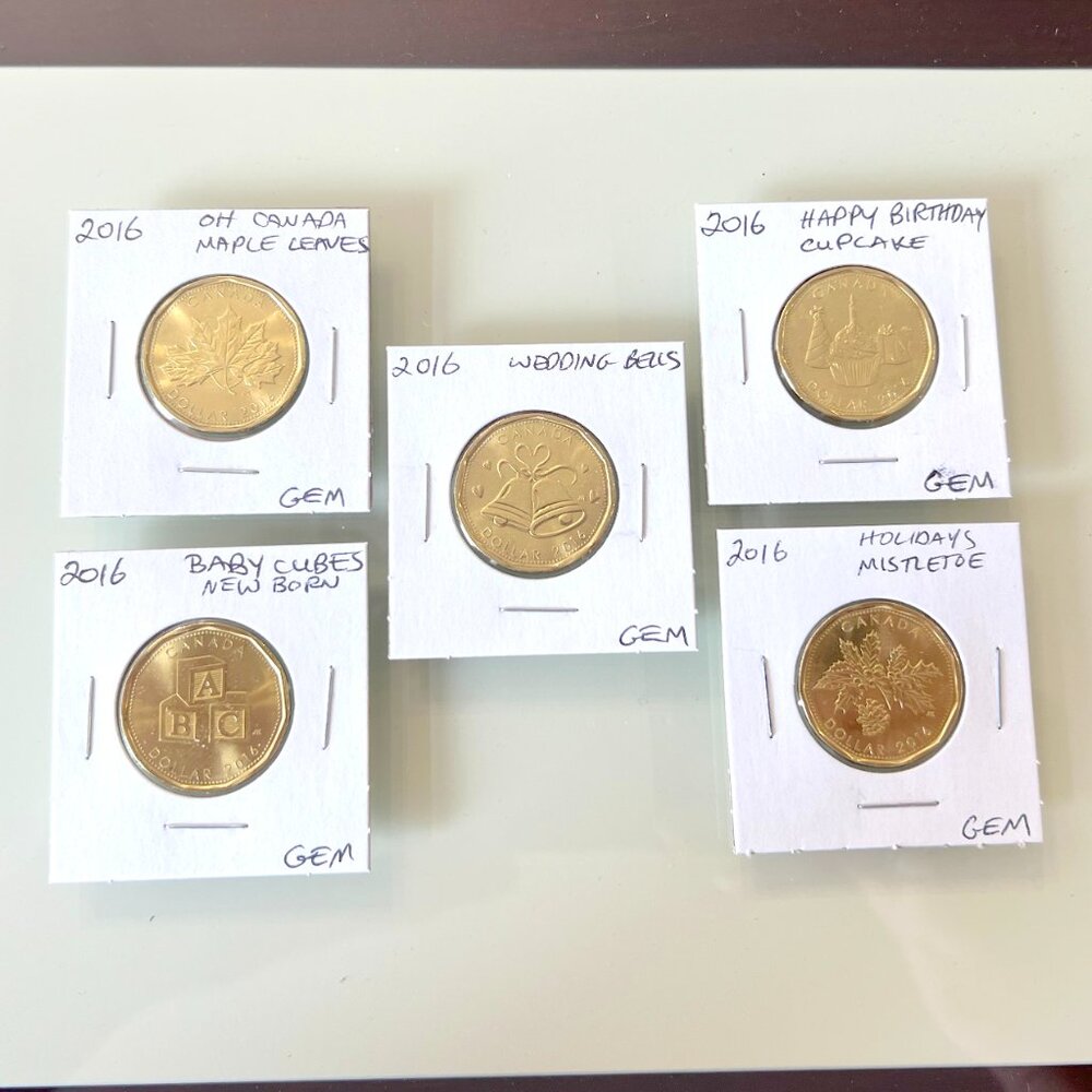 2016 O Canada, Wedding, Birthday, Newborn & Peace and Joy Special Strike Loonies